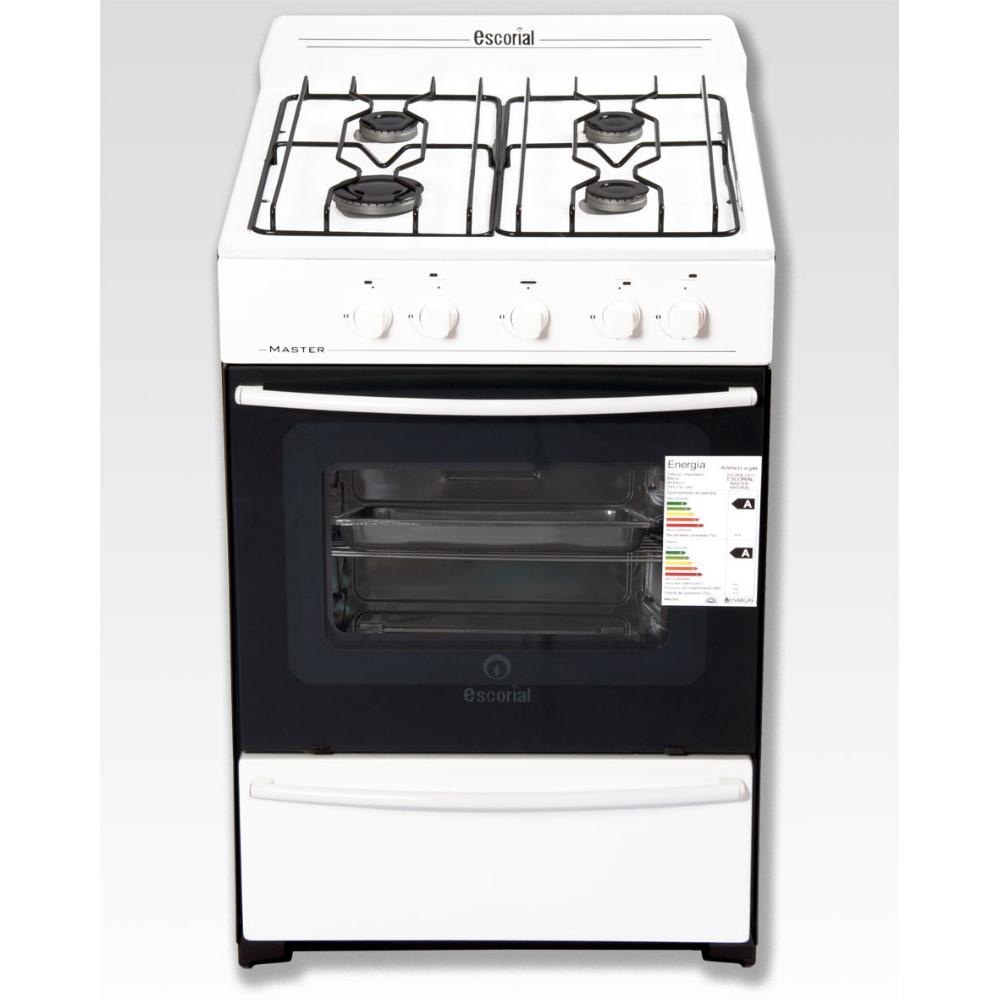 COCINA MULTI-GAS ESCORIAL MASTER 4 HORNALLAS BLANCA
